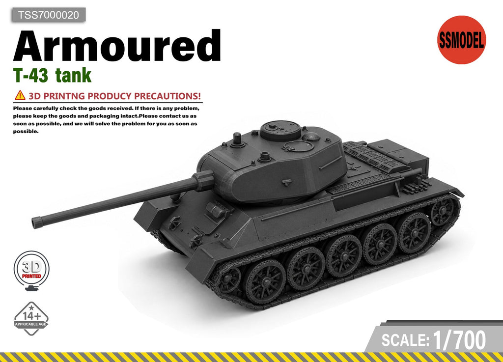 SSMODEL 1/700 T-43 Concept Medium AFV Armored Vehicle Scale Model Kit TSS7000020