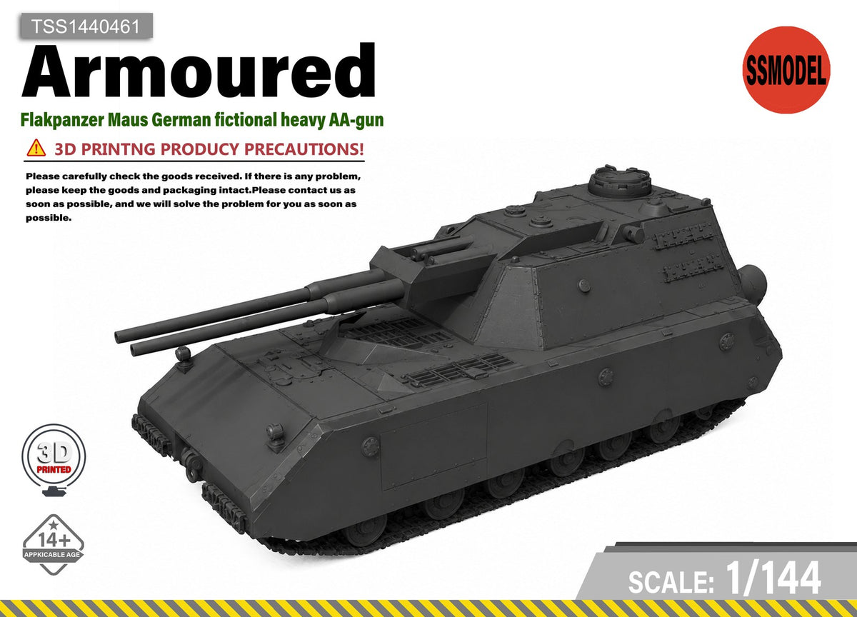 SSMODEL 1/144 Flakpanzer Maus German heavy AA-gun tank MODEL KIT TSS1440461