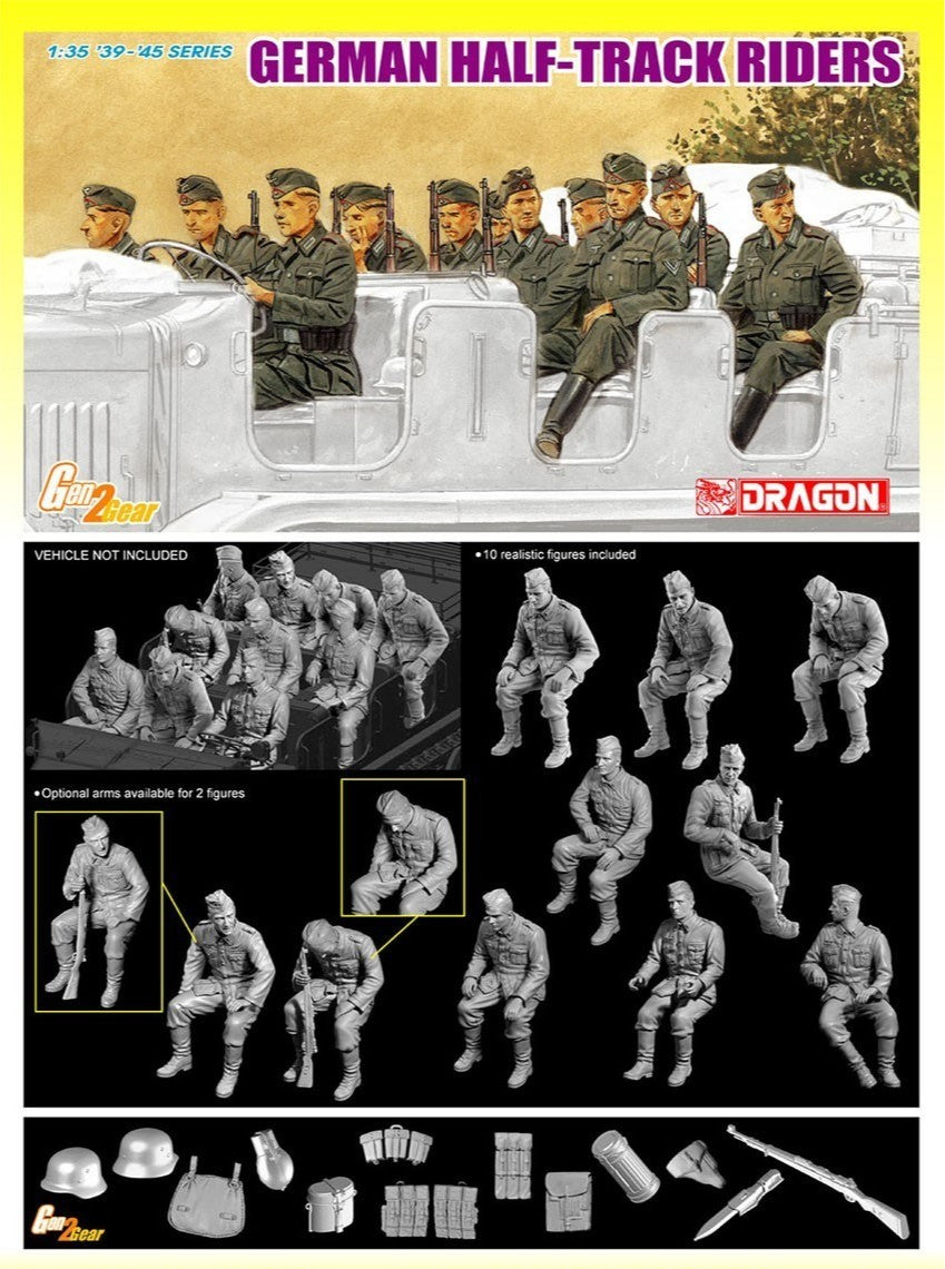 Dragon 6671 1/35 German Half-Track Riders Military Resin Assembly Model kit