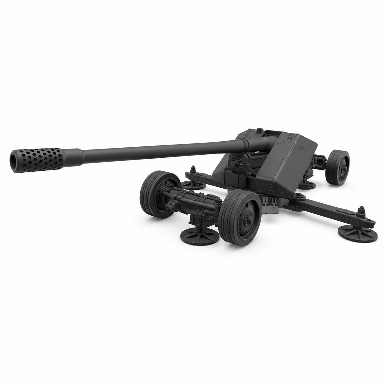 SSMODEL 1/56 128mm anti-tank gun Pak 44 Resin MODEL KIT TSS0561515 — scale model kit