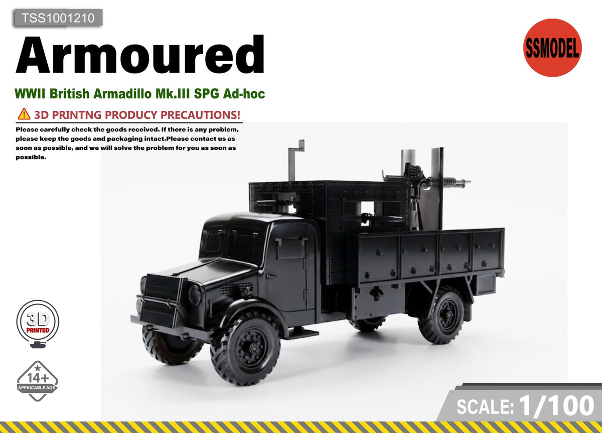 SSMODEL 1/100 WWII UK Armadillo Mk.III SPG Ad-hoc Resin Model Kit TSS1001210 — scale model kit