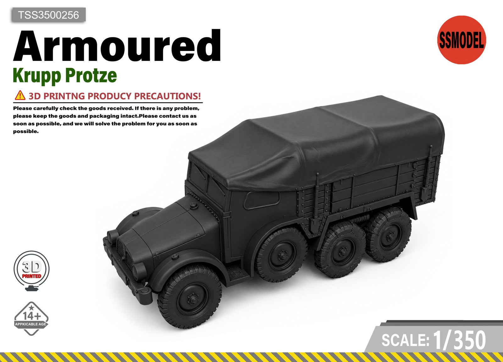 SSMODEL MODEL KIT 1/350 Krupp Protze TSS3500256 — scale model kit