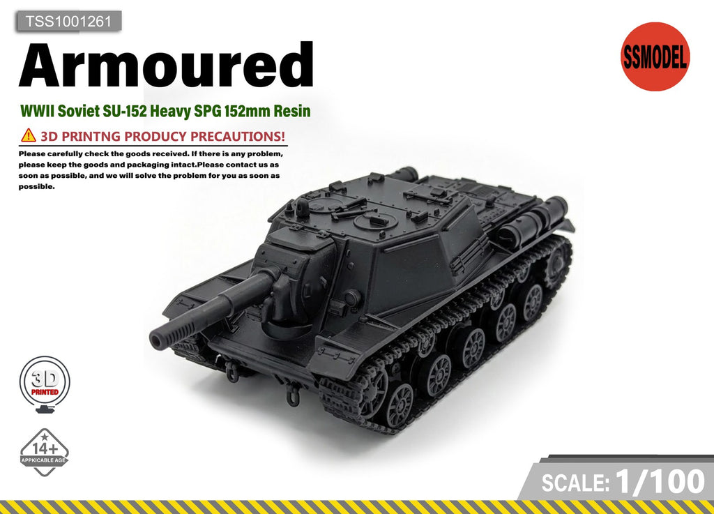 SSMODEL 1/100 WWII Soviet SU-152 Heavy SPG 152mm Resin Model Kit TSS1001261