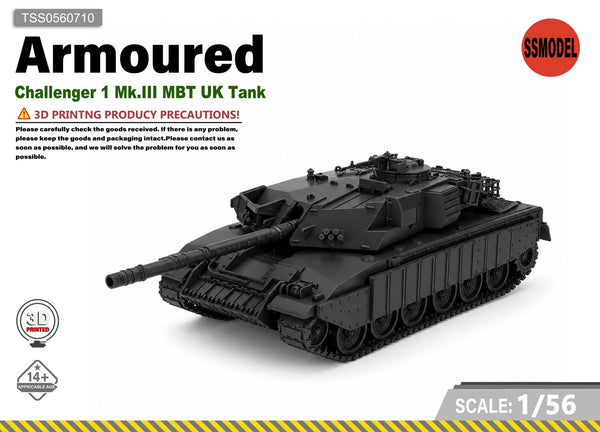 SSMODEL 1/56 Challenger 1 Mk.III MBT UK Tank Resin Model Kit TSS0560710