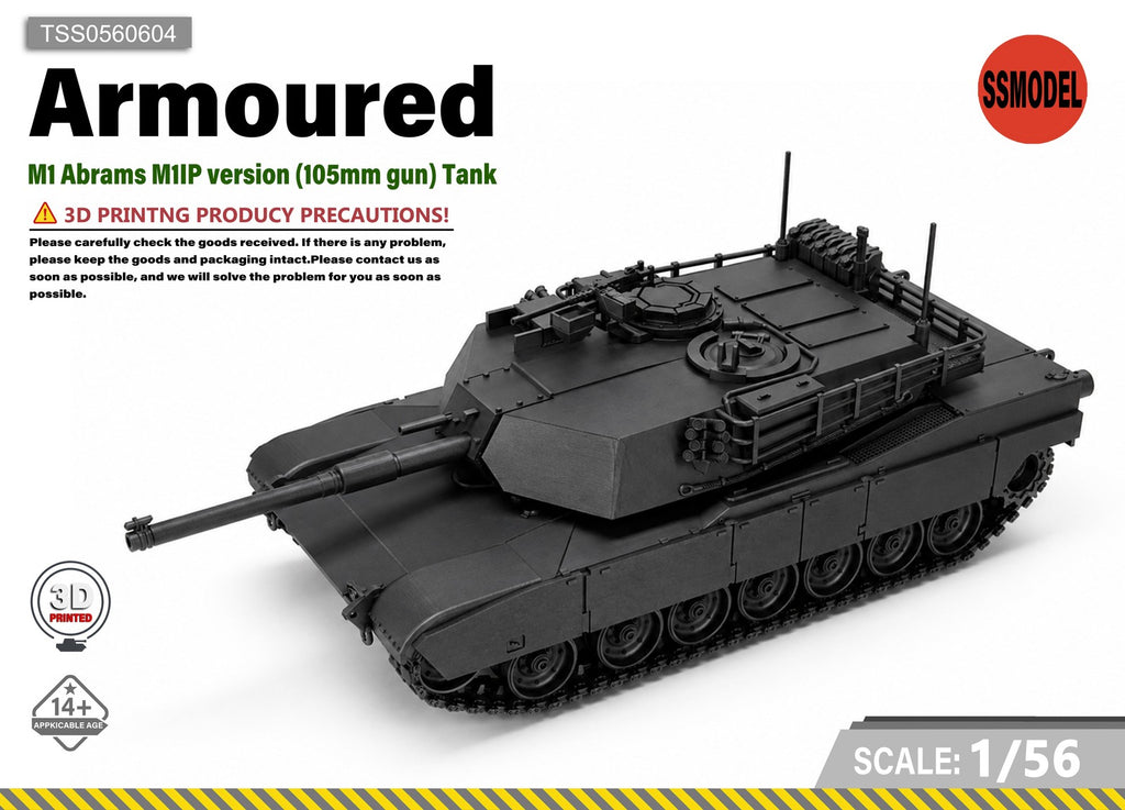 SSMODEL 1/56 M1 Abrams M1IP version (105mm gun) Tank Resin MODEL KIT TSS0560604