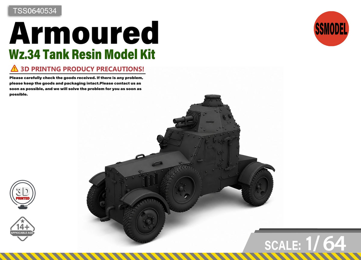 SSMODEL 1/64 Wz.34 Tank Resin Model Kit TSS0640534