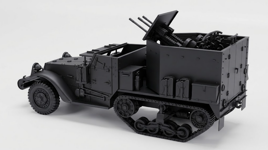 SSMODEL 1/56 WWII US M15A1 Half-track CGMC AA Resin Model Kit TSS0560874