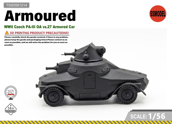 SSMODEL 1/56 WWII Czech PA-III OA vz.27 Armored Car Resin Model Kit TSS0561214