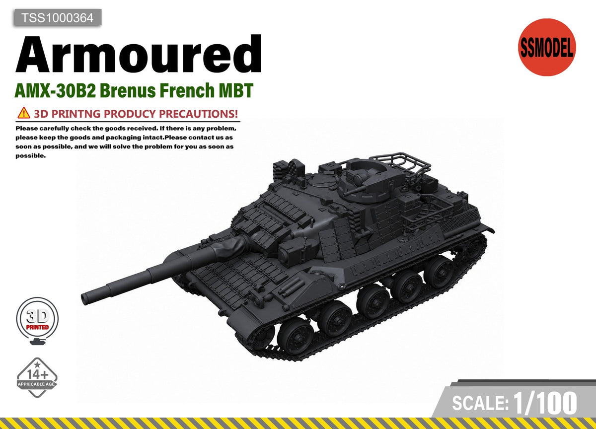 SSMODEL 1/100 AMX-30B2 Brenus French MBT Tank Resin Model Kit TSS1000364
