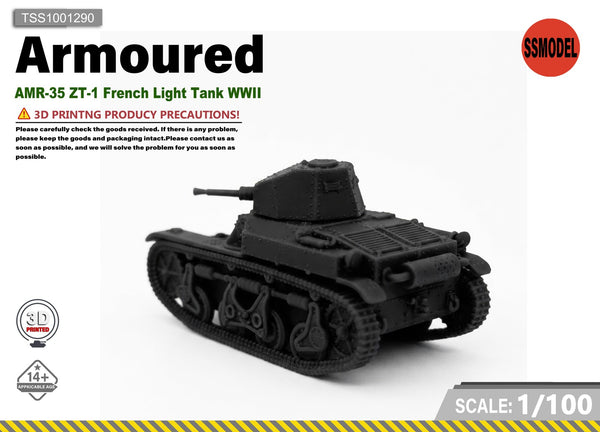 SSMODEL 1/100 AMR-35 ZT-1 French Light Tank WWII Resin Model Kit TSS1001290