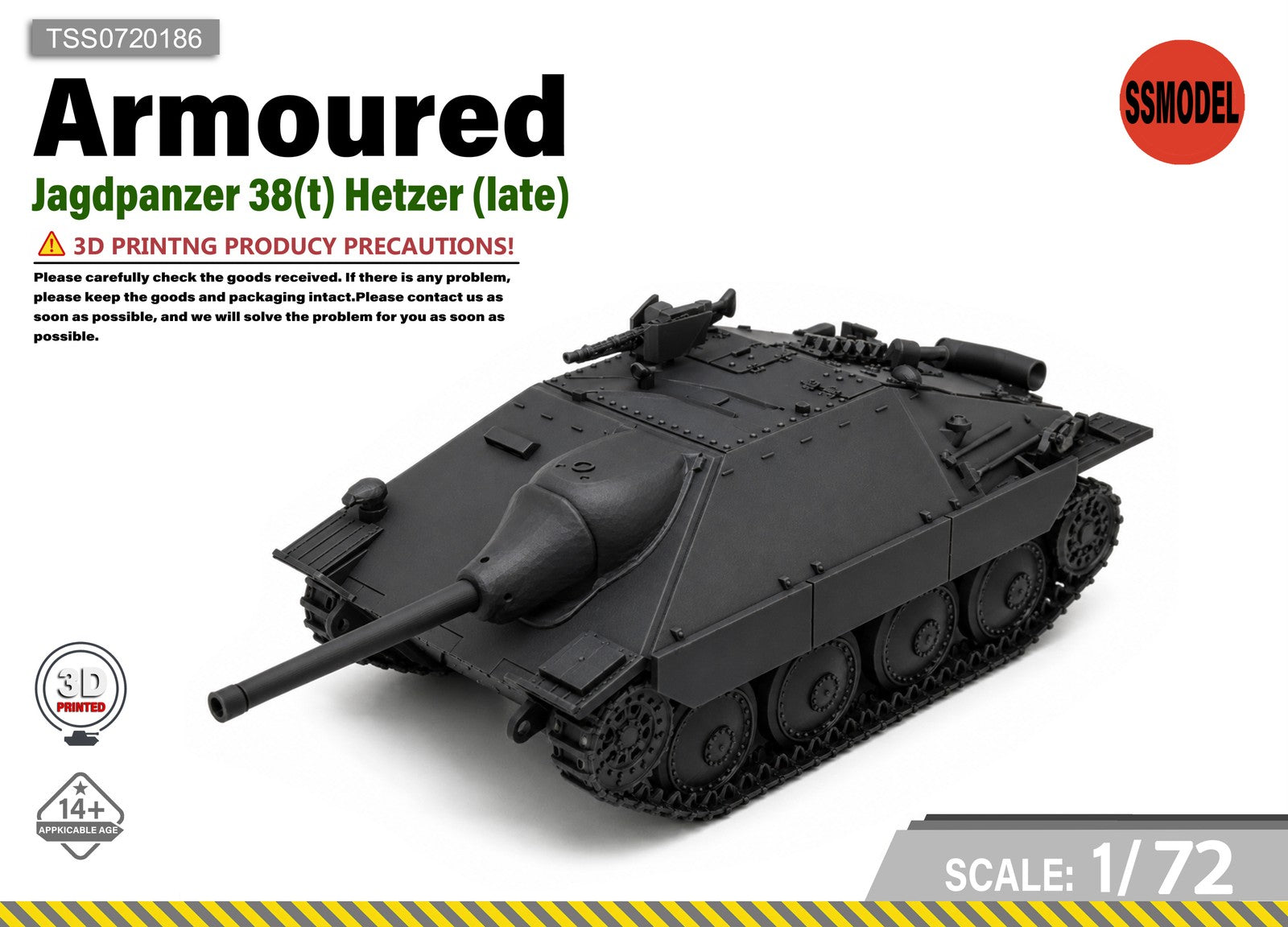 SSMODEL 1/72 Jagdpanzer 38(t) Hetzer (late) Resin Model Kit TSS0720186