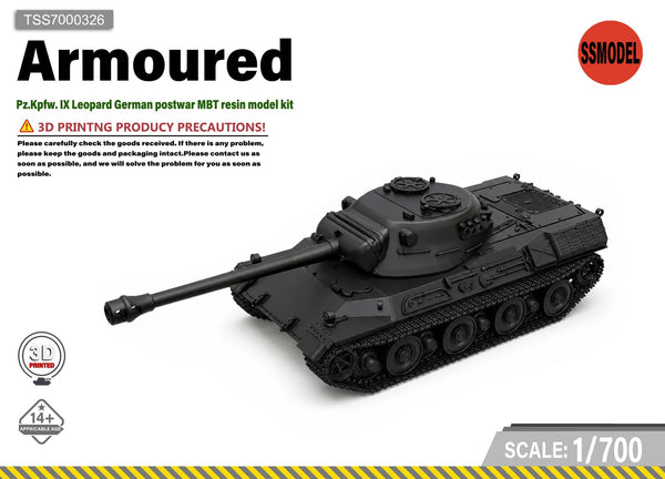 SSMODEL 1/700 Pz.Kpfw. IX Leopard German postwar MBT resin model kit TSS7000326