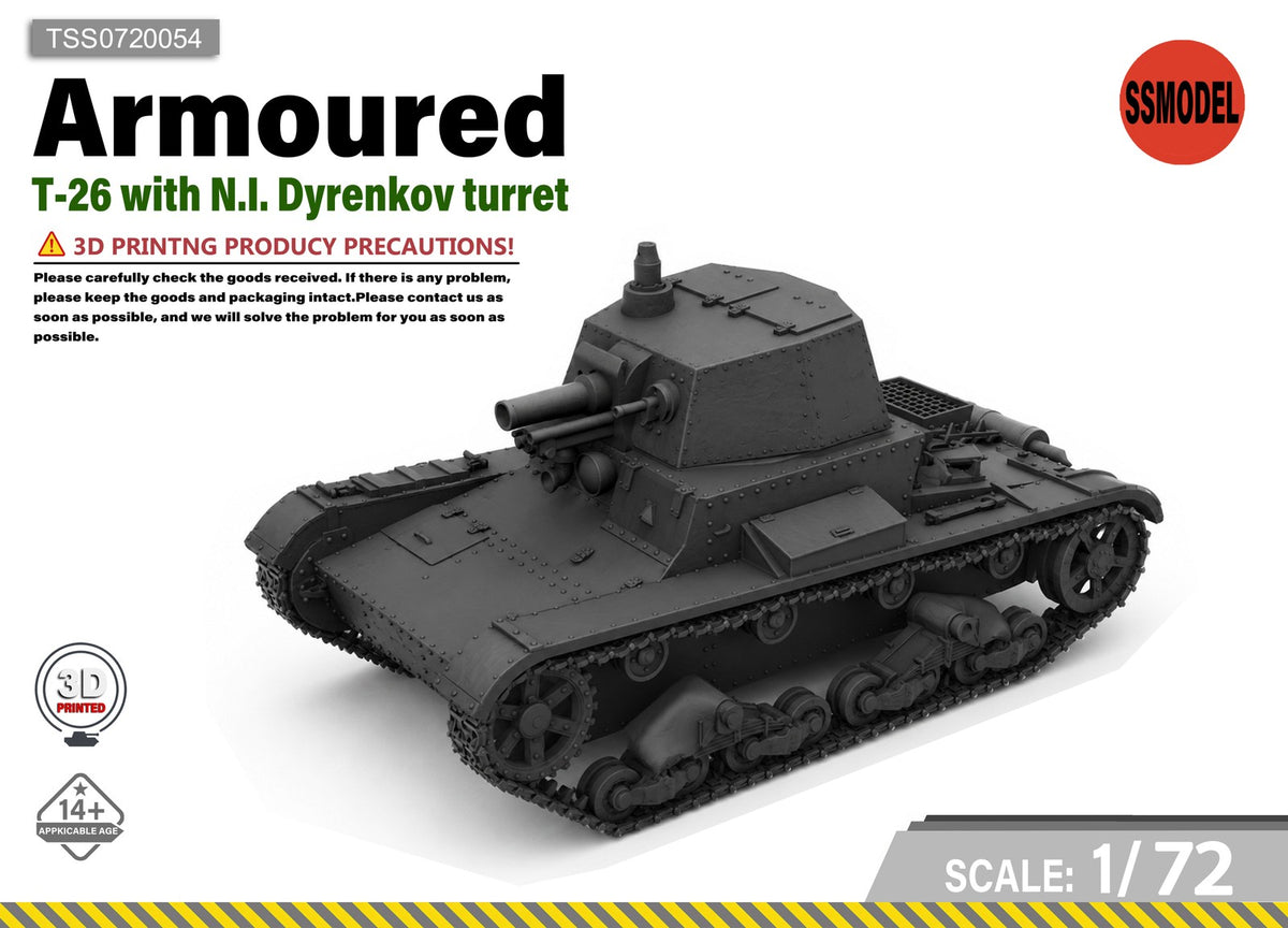 SSMODEL 1/72 T-26 with N.I. Dyrenkov turret Resin Model Kit TSS0720054