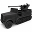 SSMODEL 1/120 Half-track Sd.Kfz.7/2 - 3.7cm Flak37 Resin MODEL KIT TSS1200948
