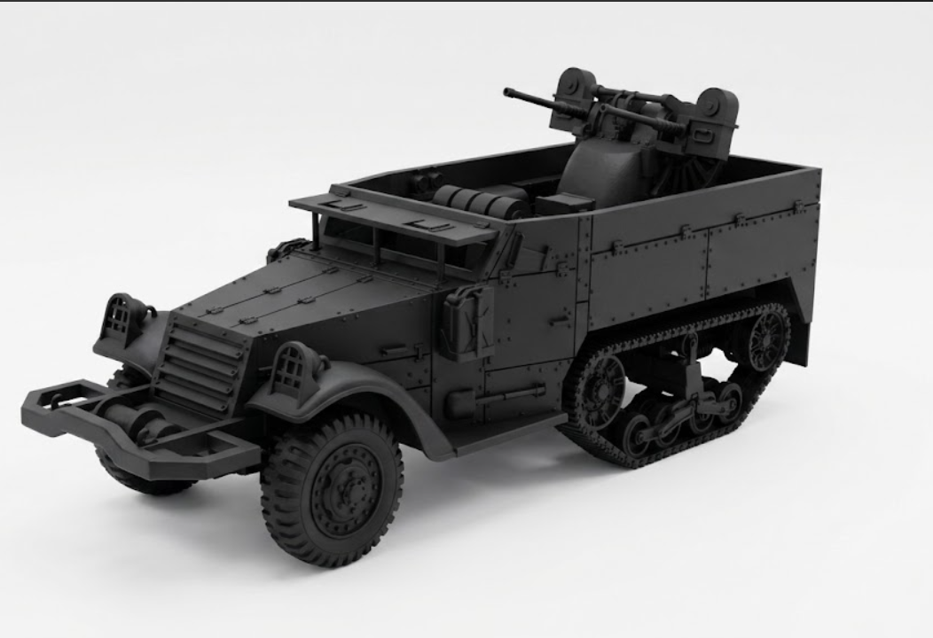 SSMODEL1/32 1/35 1/48 1/64 M13 Half-track Twin HMG AA Model Kit TSS0873 — detail view 4