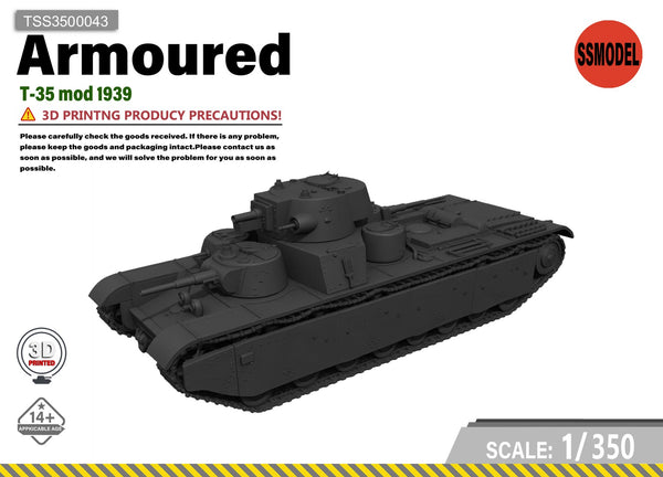 SSMODEL 1/350 T-35 mod Tank Resin Model Kit TSS3500043