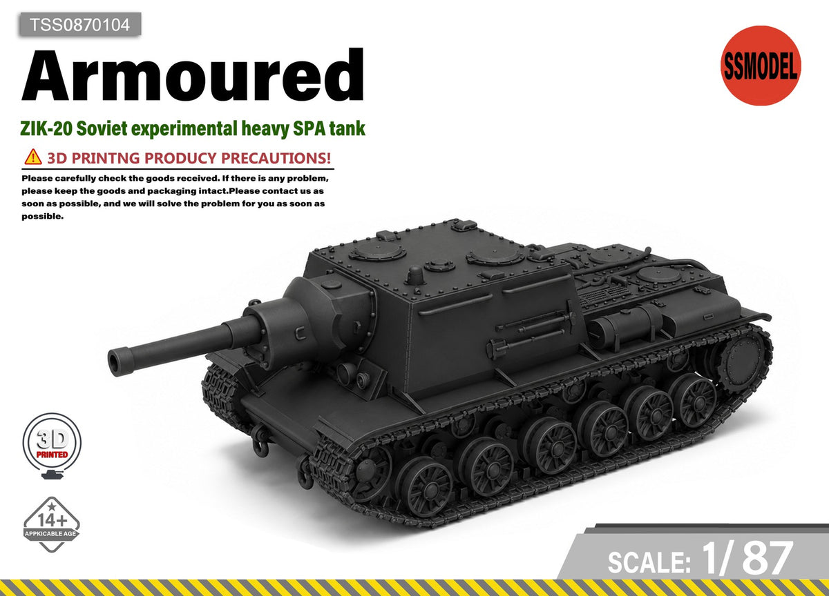 SSMODEL 1/87 ZIK-20 Soviet experimental heavy tank resin model kit TSS0870104