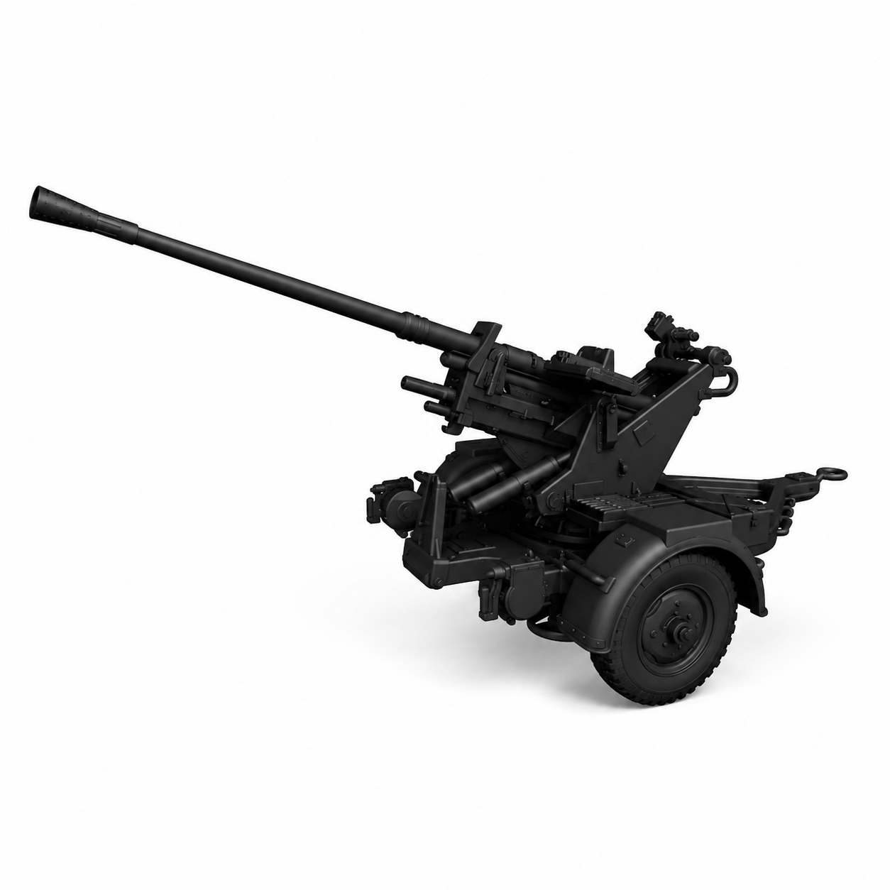 SSMODEL 1/200 AA-gun 2cm Flak 30 on wheels on cross Gunner Resin KIT TSS2001446 — scale model kit