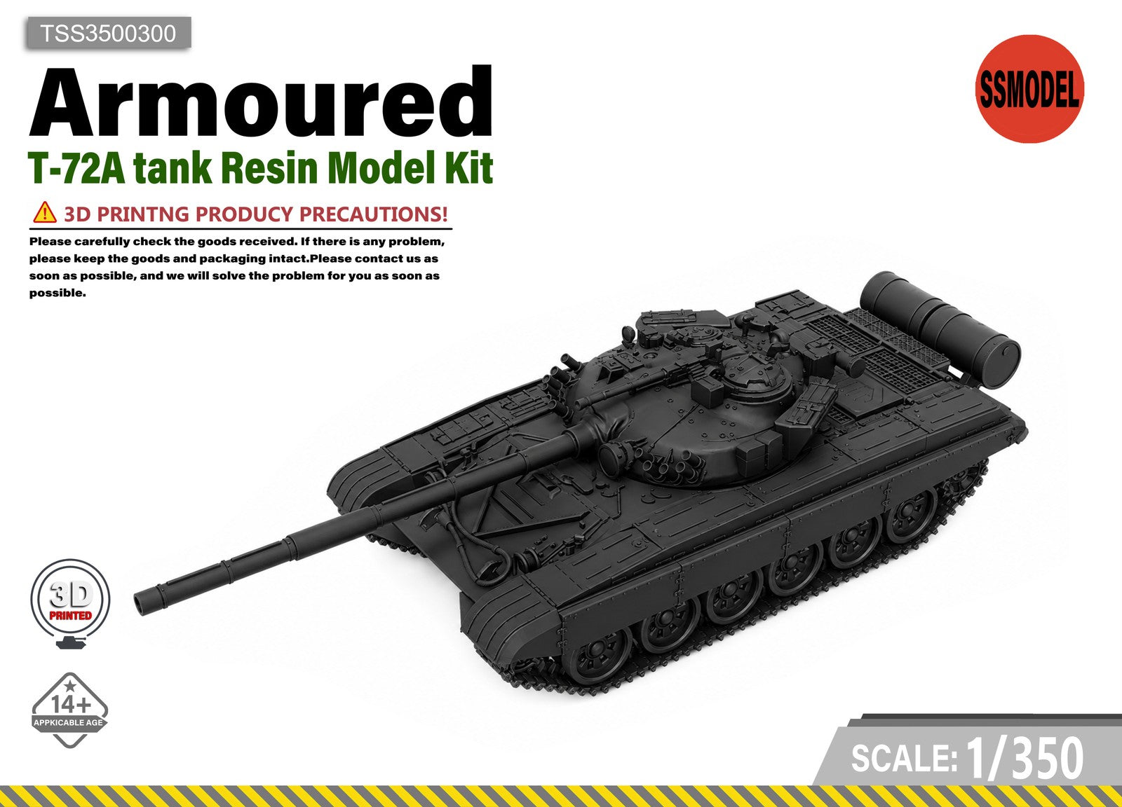 SSMODEL 1/350 T-72A tank Resin Model Kit TSS3500300 — scale model kit