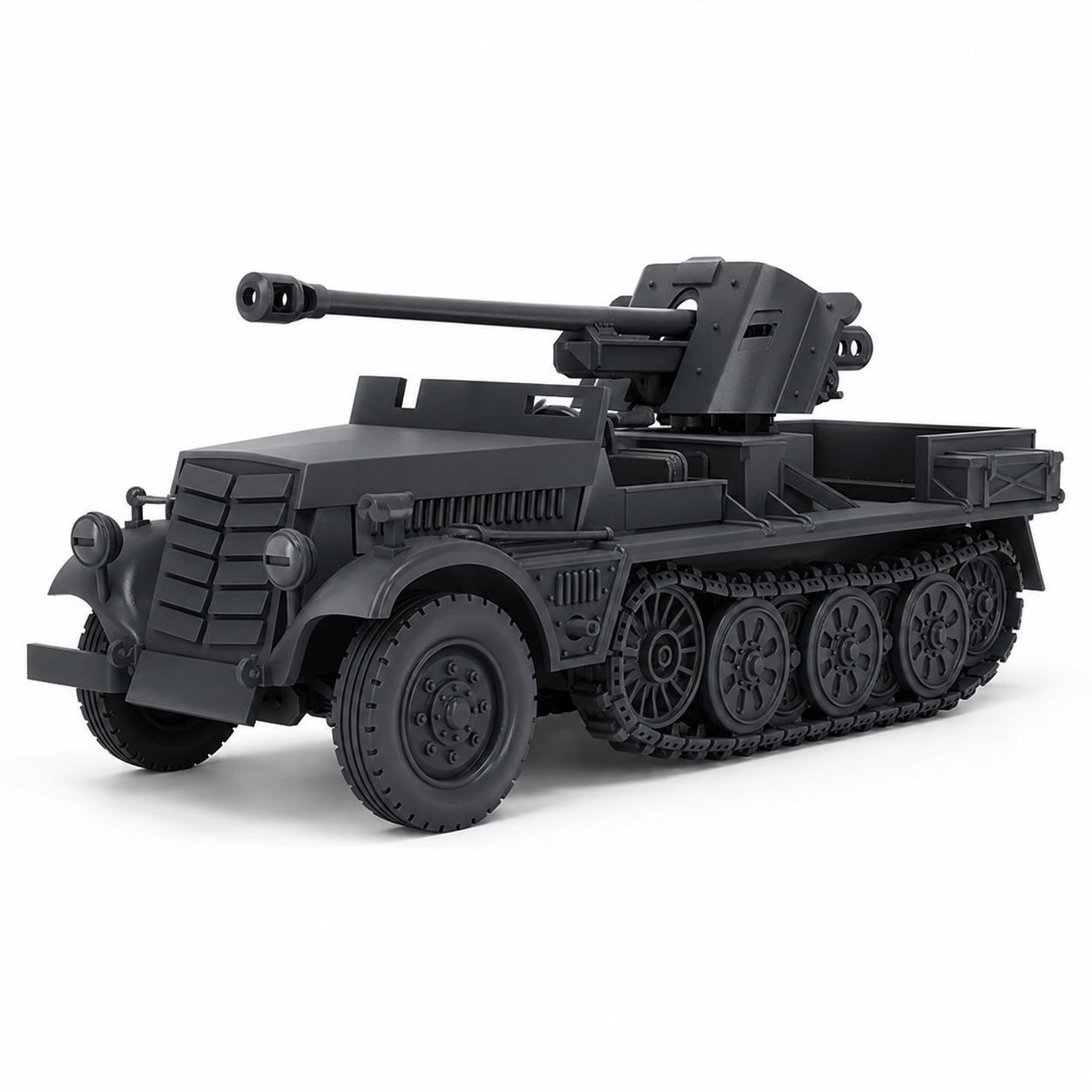SSMODEL 1/120 Sd.Kfz.10/5 5cm PAK 38 Half-track Resin MODEL KIT TSS1200925 — scale model kit