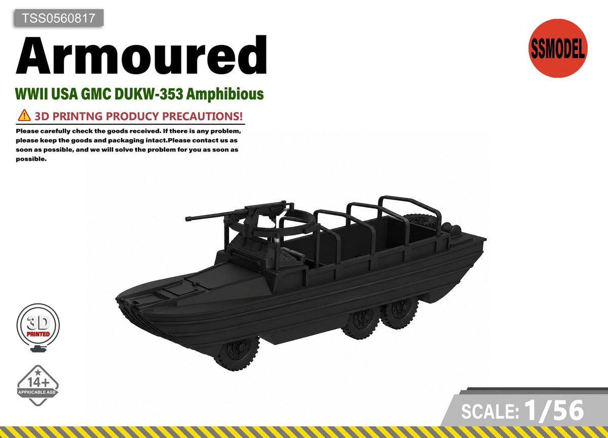 SSMODEL 1/56 WWII USA GMC DUKW-353 Amphibious Resin Model Kit TSS0560817 — scale model kit
