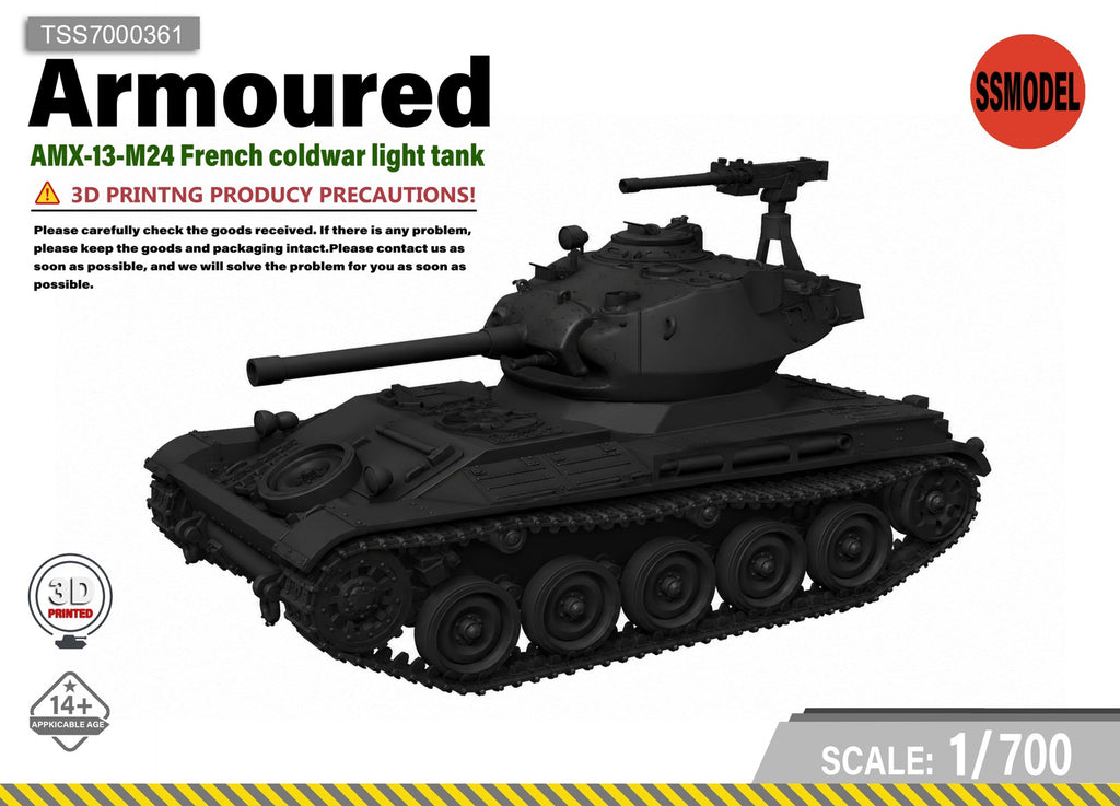 SSMODEL 1/700 AMX-13-M24 French Coldwar Light Tank Resin Model Kit TSS7000361