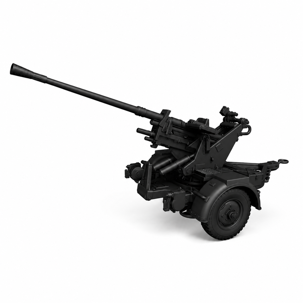 SSMODEL 1/220 AA-gun 2cm Flak 30 on wheels on cross Gunner Resin KIT TSS2201446 — scale model kit