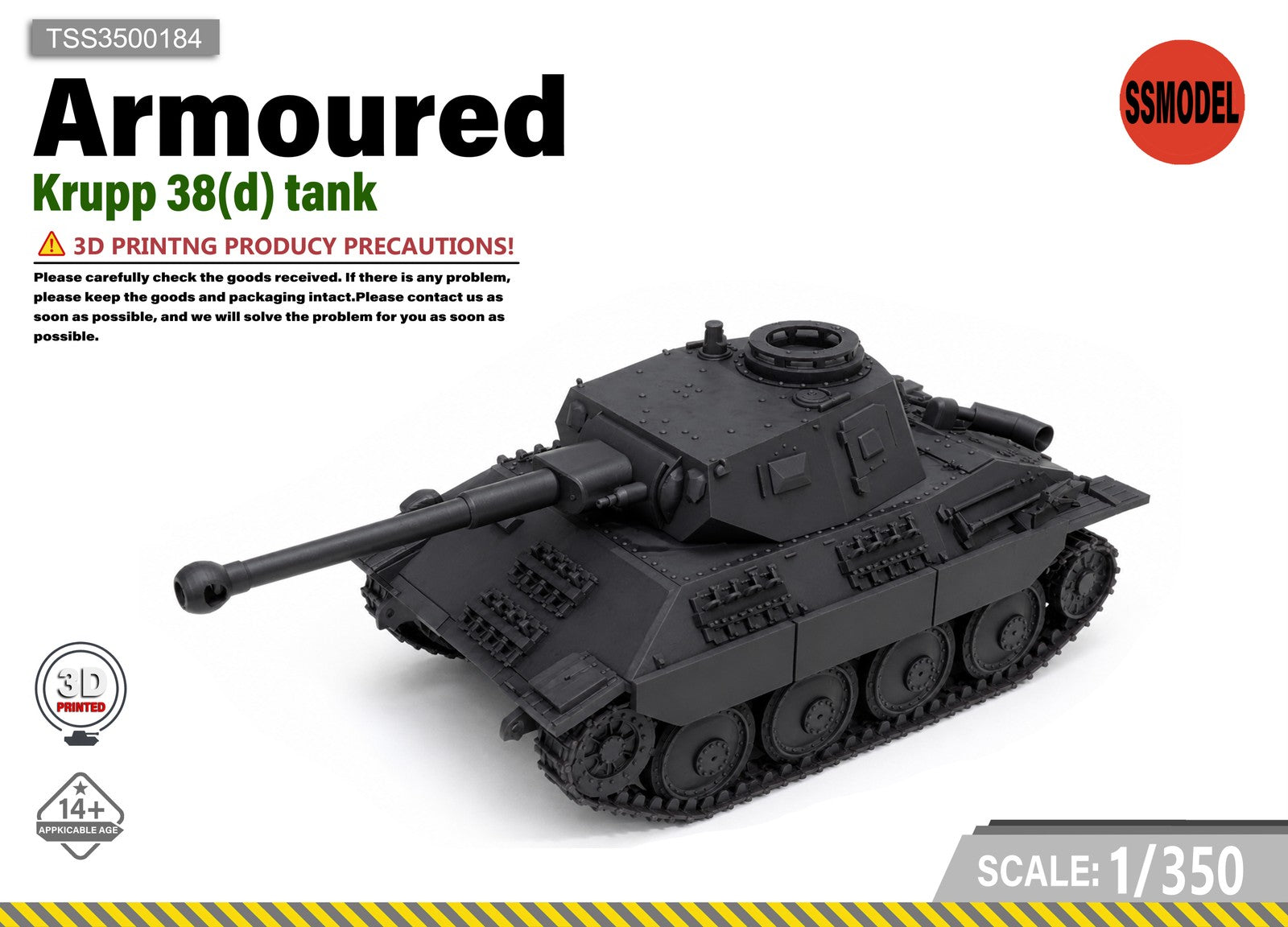 SSMODEL 1/350 Krupp 38(d) Resin Model Kit TSS3500184 — scale model kit