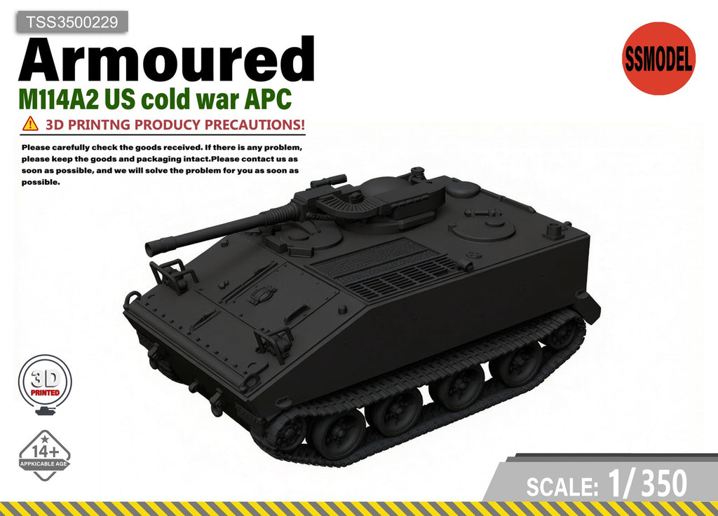 SSMODEL 1/350 M114A2 US cold war APC Tank Resin MODEL KIT TSS3500229