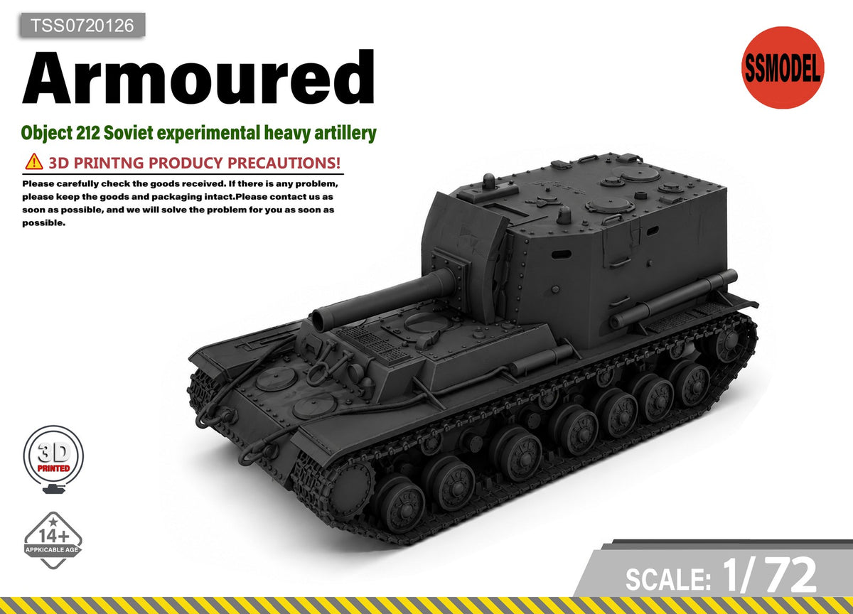 SSMODEL 1/72 KV-1 Object 212 Soviet artillery tank resin model kit TSS0720126