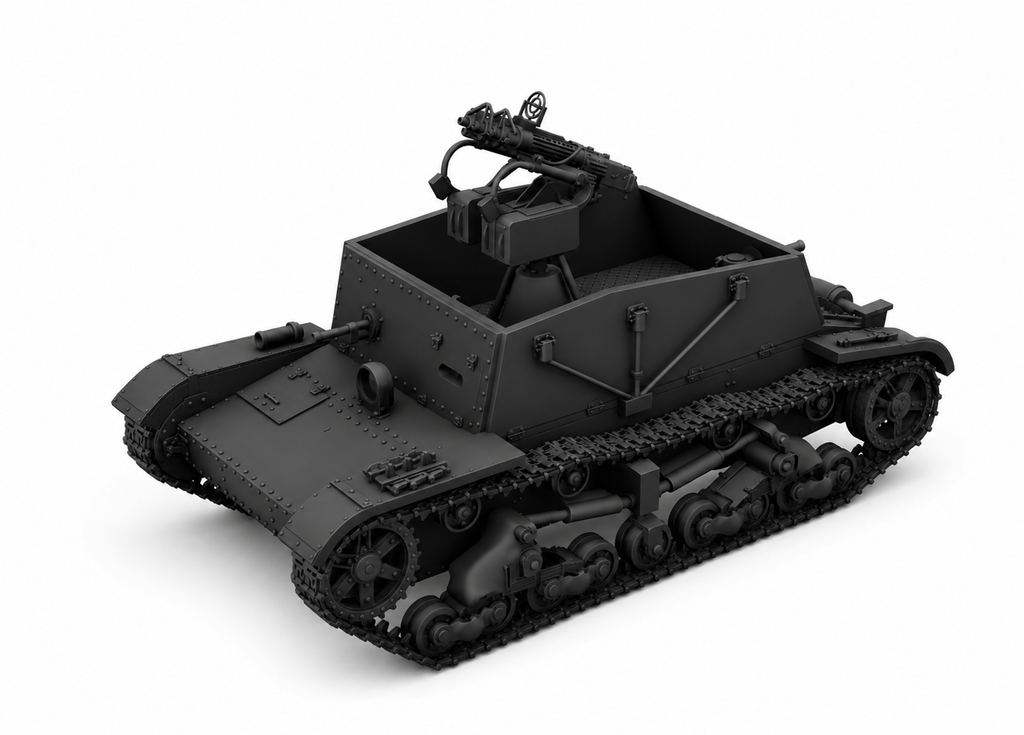 SSMODEL 1/350 SU-6 with M4 Soviet ersatz AA-gun tank Resin Model Kit TSS3500058