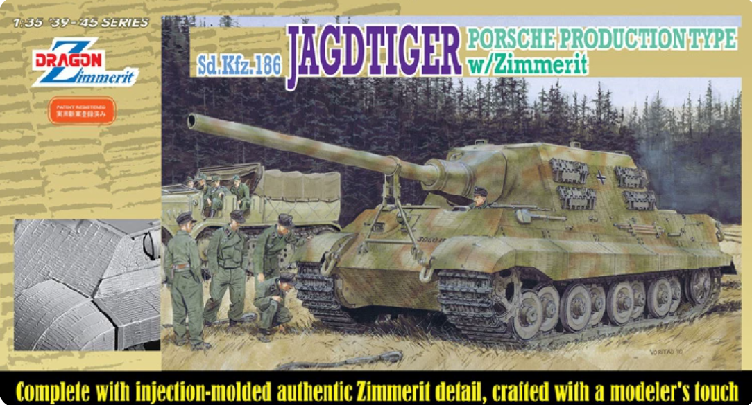 DRAGON 6493 1/35 Sd Kfz 186 Jagdtiger Production Type W/Zimmerit Model Kit