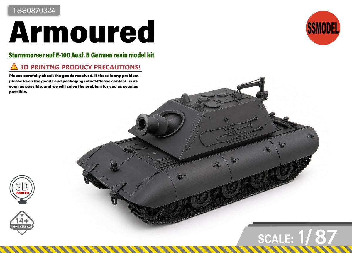 SSMODEL 1/87 Sturmmorser auf E-100 Ausf. B German resin model kit TSS0870324