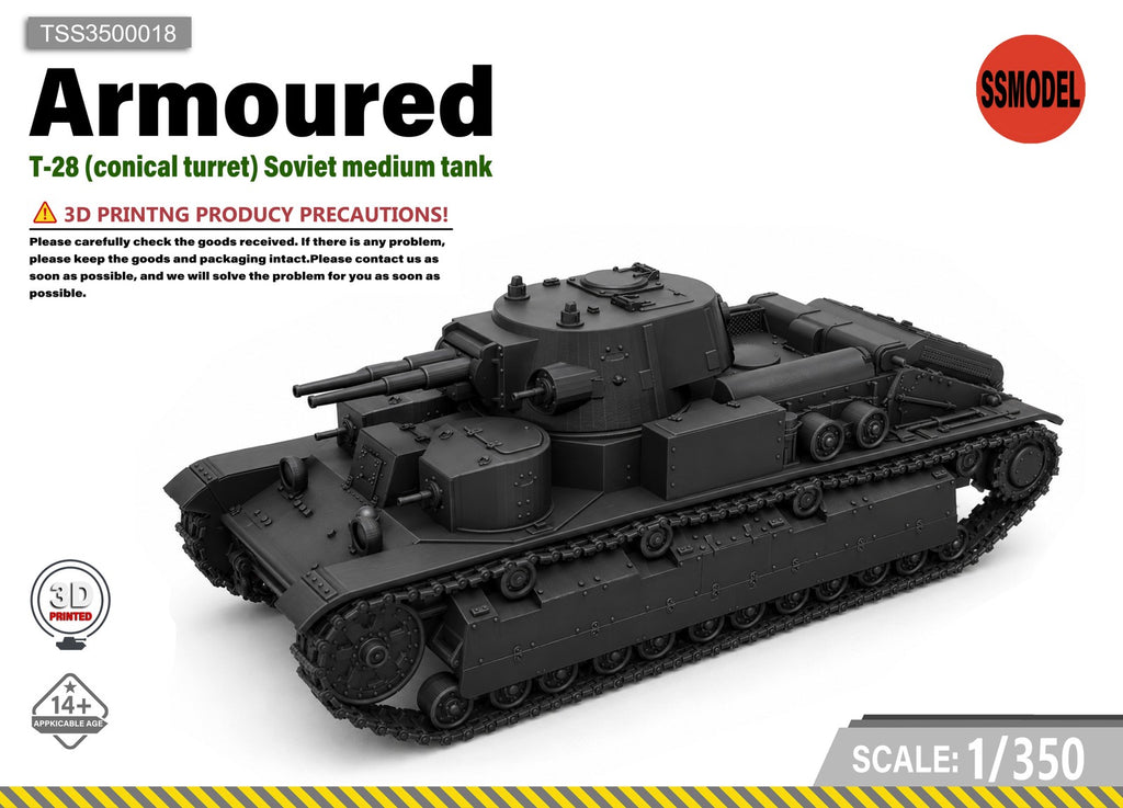 SSMODEL 1/350 T-28 (conical turret)Soviet medium tank resin model kit TSS3500018