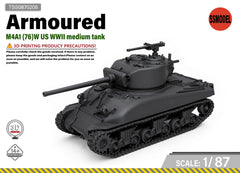 SSMODEL1/87 M4A1 76W Sherman US WWII Tank Resin MODEL KIT TSS0870208