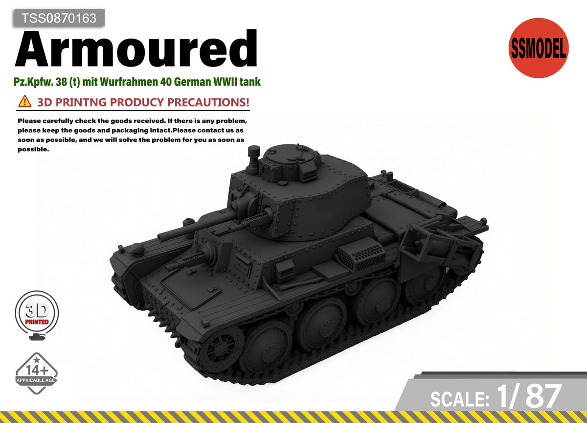 SSMODEL 1/87 Pz.Kpfw. 38 (t) mit Wurfrahmen 40 German WWII tank Resin Model Kit