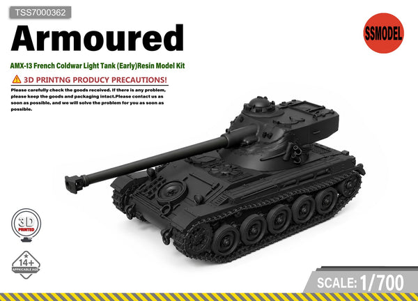 SSMODEL 1/700 AMX-13 French Coldwar Light Tank (Early)Resin Model Kit TSS7000362