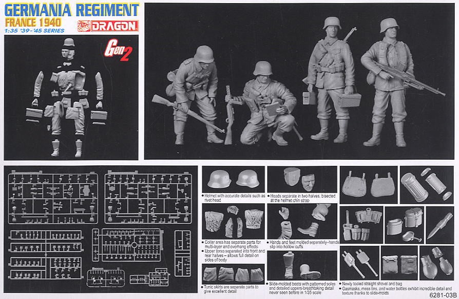 DRAGON 6281 German "Germania" Regiment Infantry, France 1940 (1/35)