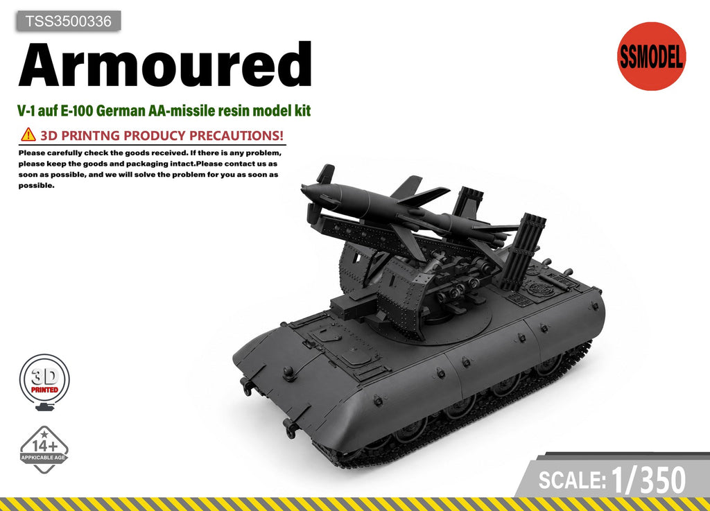 SSMODEL 1/350 V-1 auf E-100 German AA-missile resin model kit TSS3500336
