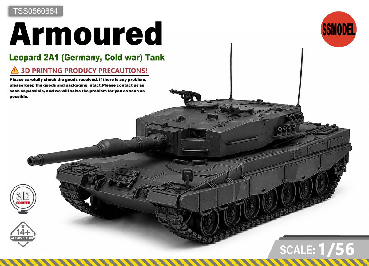 SSMODEL 1/56 Leopard 2A1 (Germany, Cold war) Tank Resin MODEL KIT TSS0560664 — scale model kit