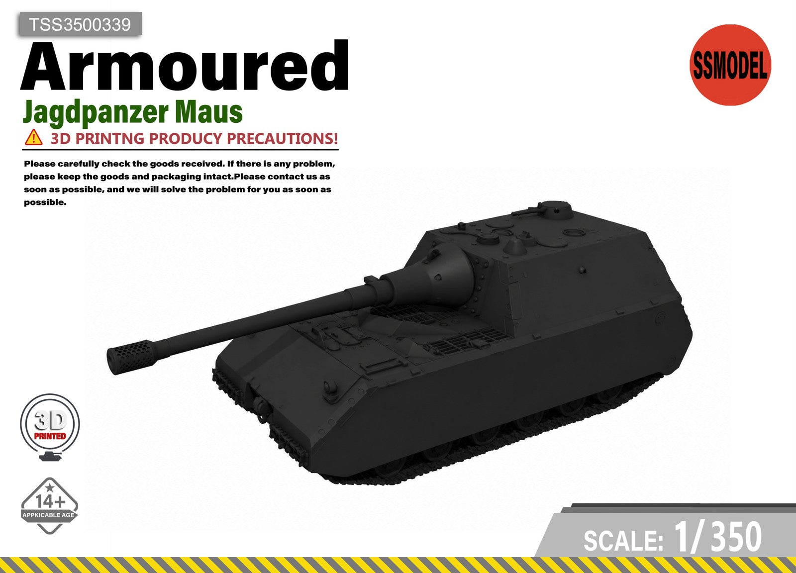 SSMODEL 1/350 Jagdpanzer Maus Resin Model Kit TSS3500339 — scale model kit