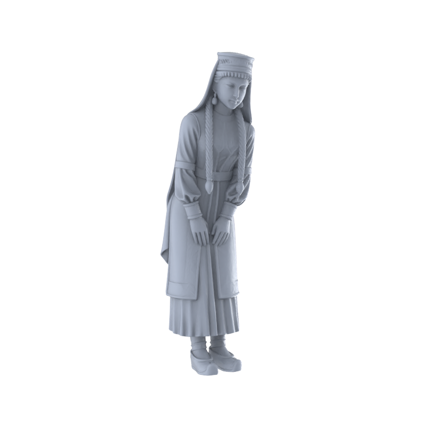 Detail view of Yao's Studio LYTR264 Ritual Women Quartet Resin Miniature Model 4-Figure Set, Unpainted Traditional Ceremony Figures, DIY Painting Scene Decoration Miniatures Diorama Resin Figures Model