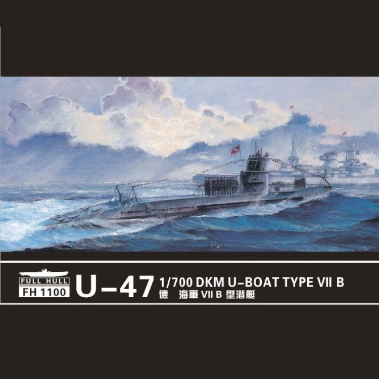 Flyhawk FH1100 1/700 DKM U-47 U-BOAT Type VII B Plastic Model Kit Main image