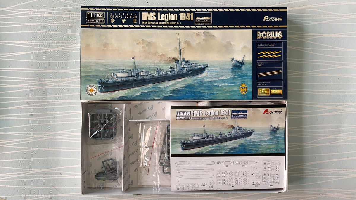 Flyhawk FH1103S 1/700 HMS Legion 1941 DELUXE EDITION Plastic Model Kit — detail view 5