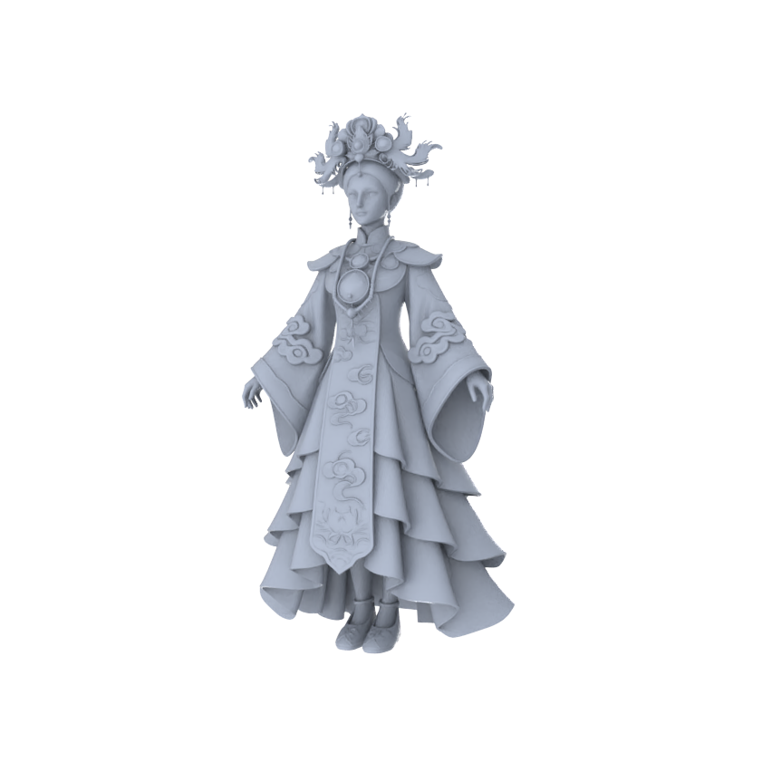 Detail view of Yao's Studio LYTR265 Chinese Bride Hexad Resin Miniature Model 6-Figure Set, Unpainted Traditional Wedding Figures, DIY Painting Scene Decoration Miniatures Diorama Resin Figures Model