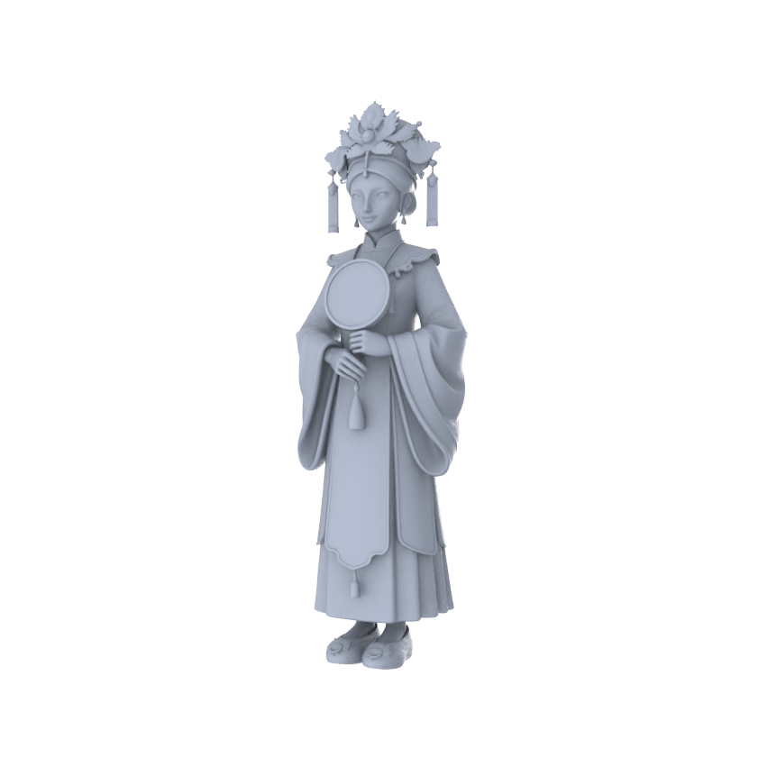 Detail view of Yao's Studio LYTR265 Chinese Bride Hexad Resin Miniature Model 6-Figure Set, Unpainted Traditional Wedding Figures, DIY Painting Scene Decoration Miniatures Diorama Resin Figures Model