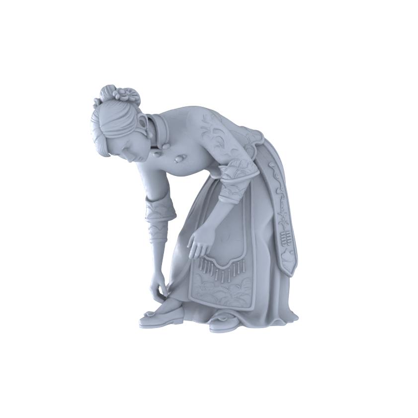Detail view of Yao's Studio LYTR265 Chinese Bride Hexad Resin Miniature Model 6-Figure Set, Unpainted Traditional Wedding Figures, DIY Painting Scene Decoration Miniatures Diorama Resin Figures Model
