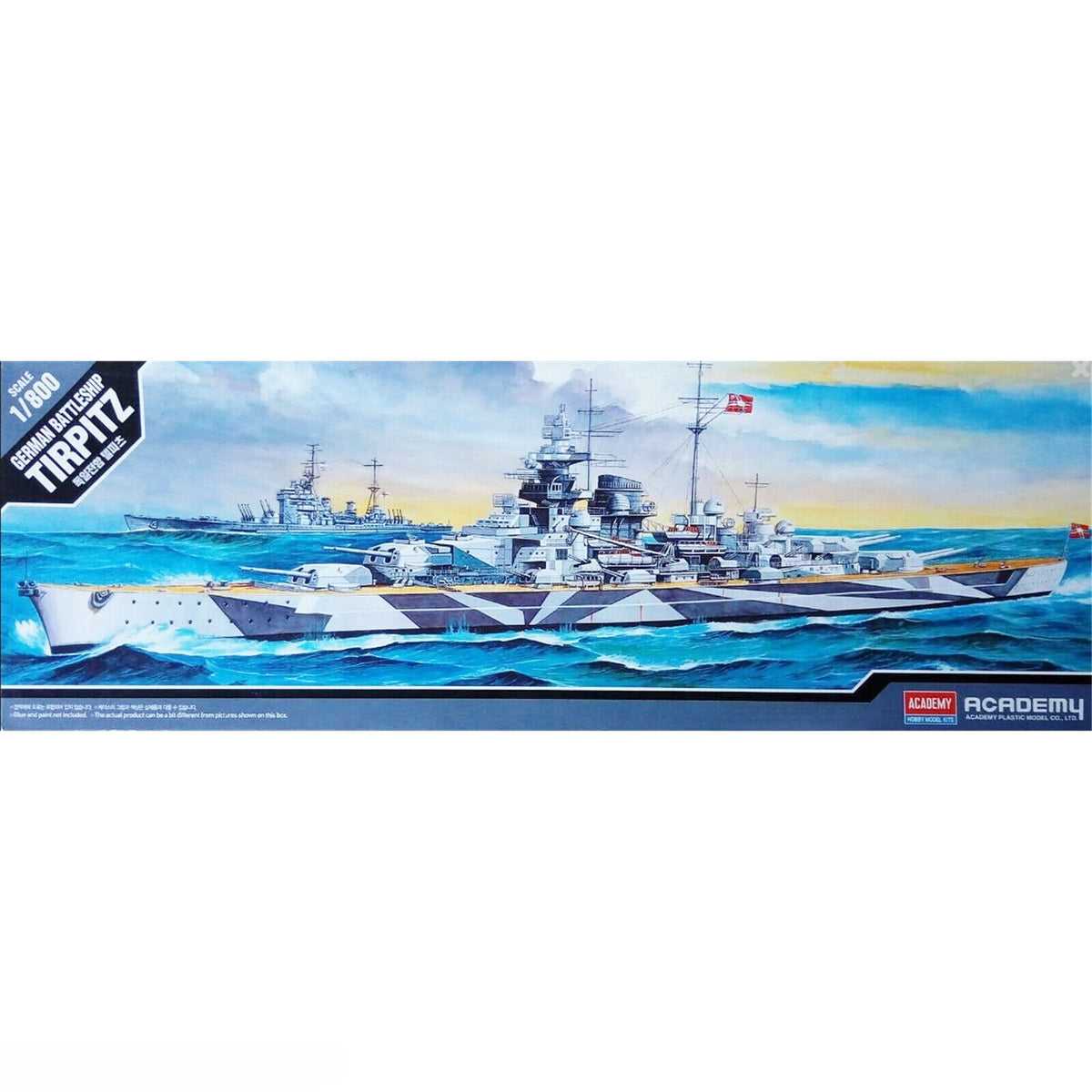 ACADEMY 14219 1/800 KIT DA MONTARE NAVE DA GUERRA TIRPITZ GERMAN BATTLESHIP ART
