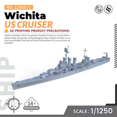 SSMODEL 571 Military Warship Model Kit US Wichita Cruiser