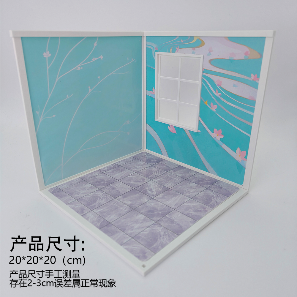 LYTP122003 1/12 Universal Wall & Floor Combination 3D Printing DIY Miniature Scene Dollhouse Creative Pendant Desktop Scene OB Baby 12-Inch Baby House Assembly Versatile Wall BJD Spring Bathroom Or Sweet Study Room